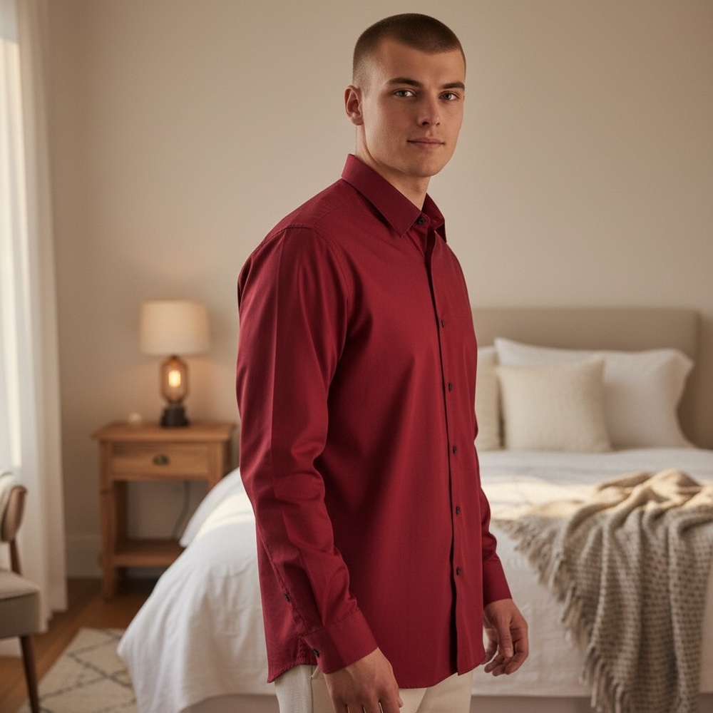 Van Heusen Red Dress Shirt Classic Style